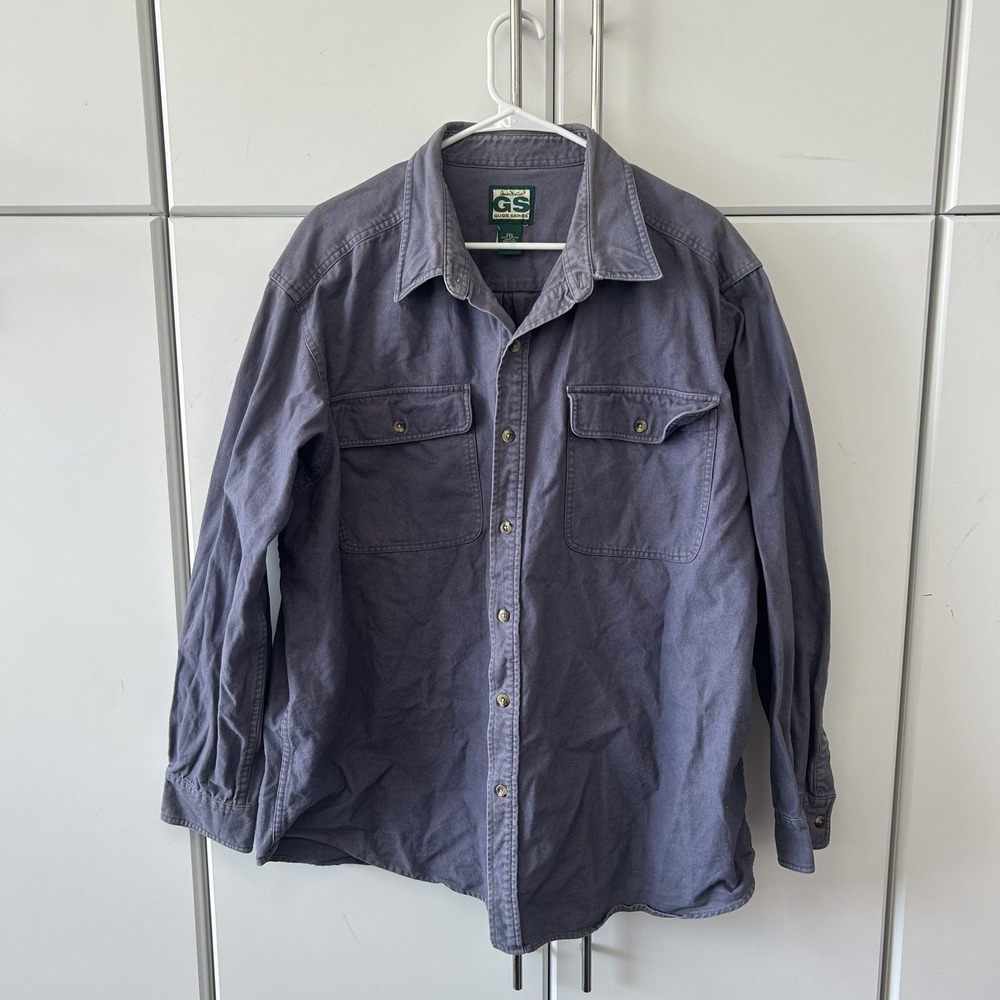 Gander Mountain Guide Series Mens 2XL Blue Cotton Long Sleeve Button Down Shirt